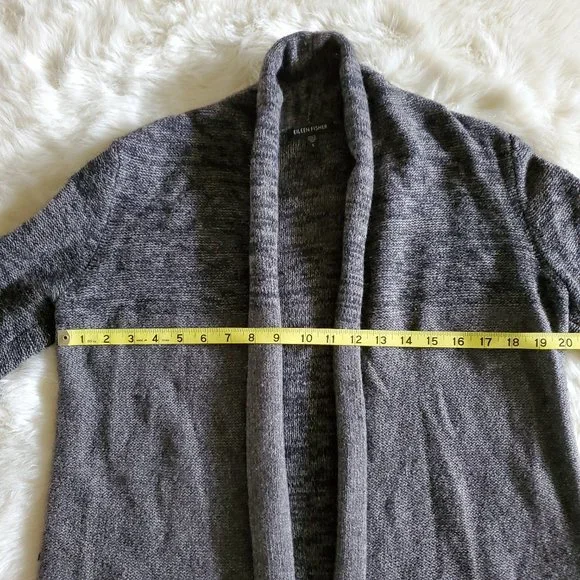 Eileen Fisher Yak Wool Blend Colorblock Long Cardigan Size Small LIKE NEW - Picture 13 of 15